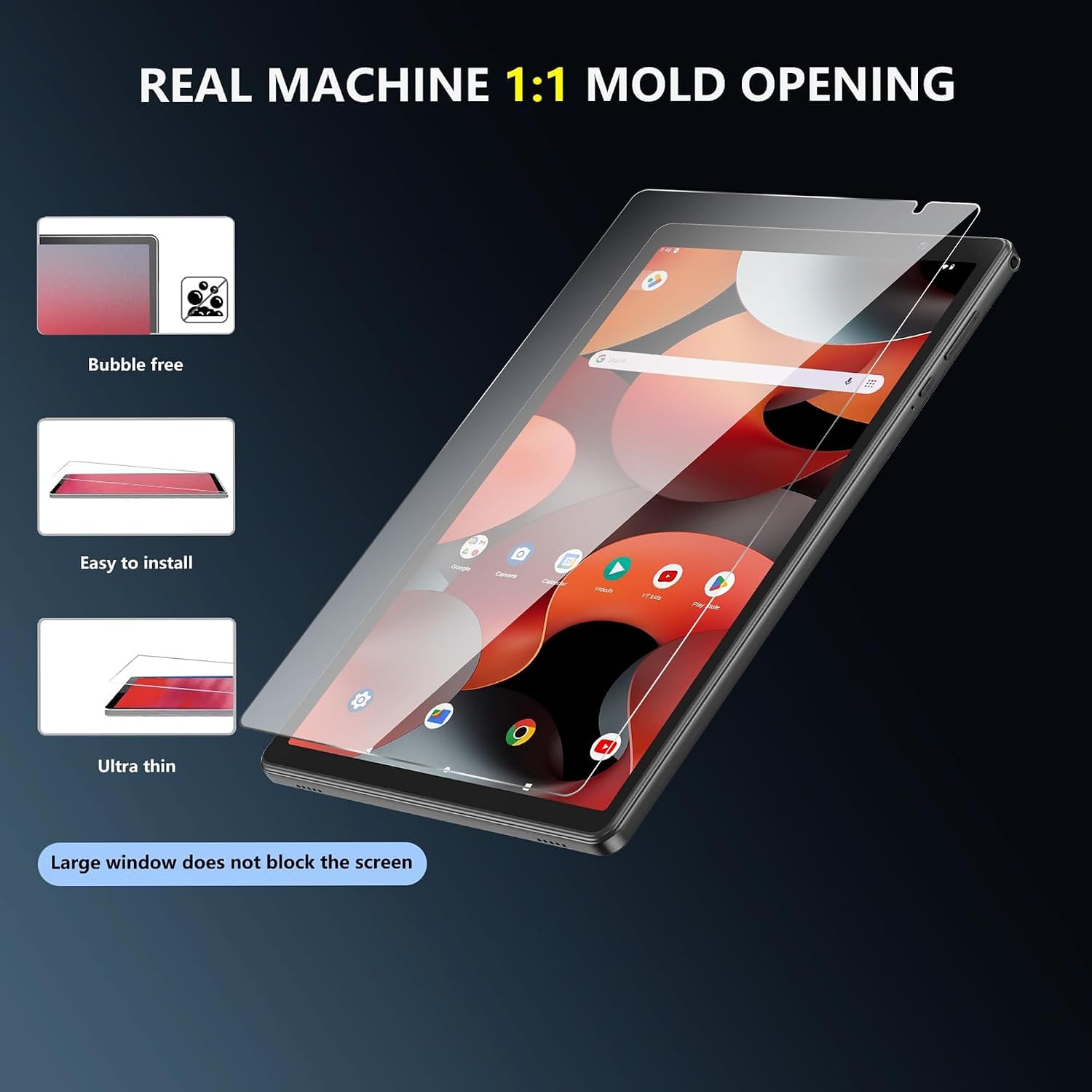 for Lville 10 Inch P11/Baken D10A M10 10.1/PRITOM TAB 10 Lite Tablet/VOLENTEX VASOUN Tab 10 Lite/VASOUN M10 Tablet Tempered Glass Screen Protector High Definition Anti-scratch (2 PCS) image 4