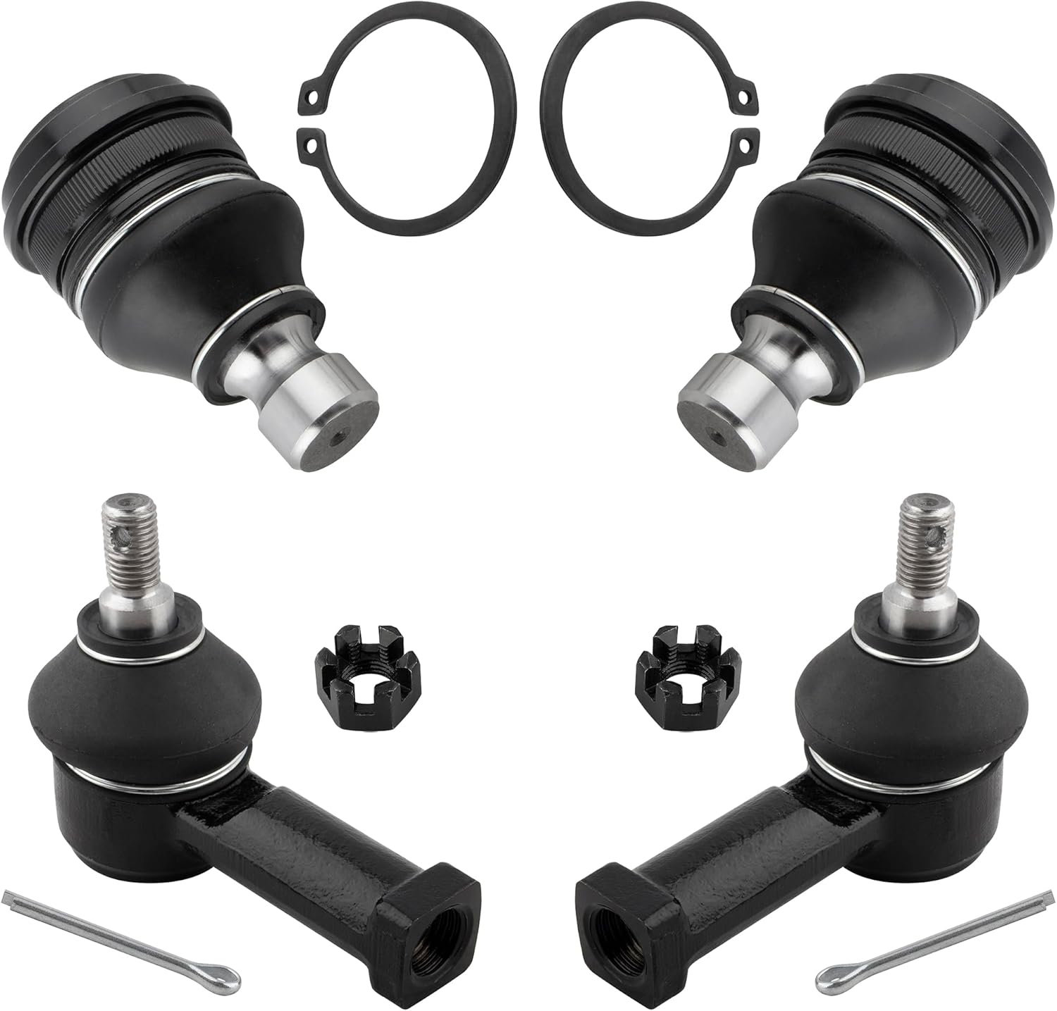 2Pcs Front Lower Ball Joints + 2Pcs Outer Tie Rod End Links Fit For Chrysler Sebring 2001-2005, For Dodge Stratus 2001-05, For Mitsubishi Eclipse 2000-05, Galant 1999-03 Replace# K7449 ES2347