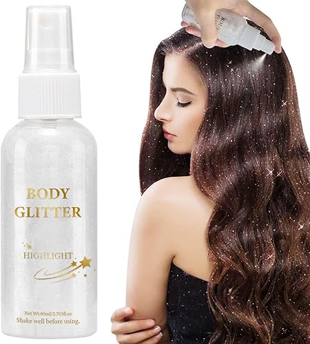 Glitter Body Spray,1 Count Shimmering Spray,Body Glitter Sprays,Sparkling Sprays,Body Makeup for Women & Girls,Cosmetic Product for Party (02)(01)