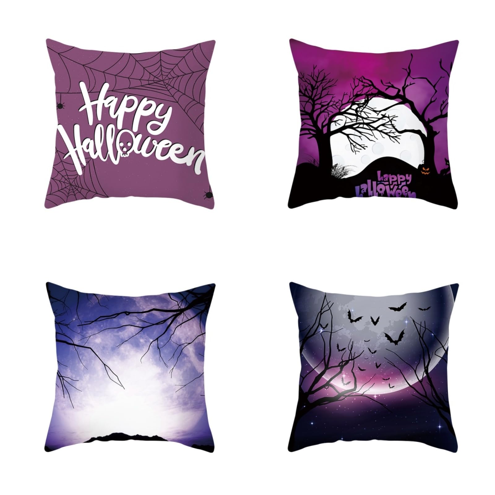 Fundas Cojines Sofa Púrpura Blanca Cushion Covers 80x80/4 Pcs