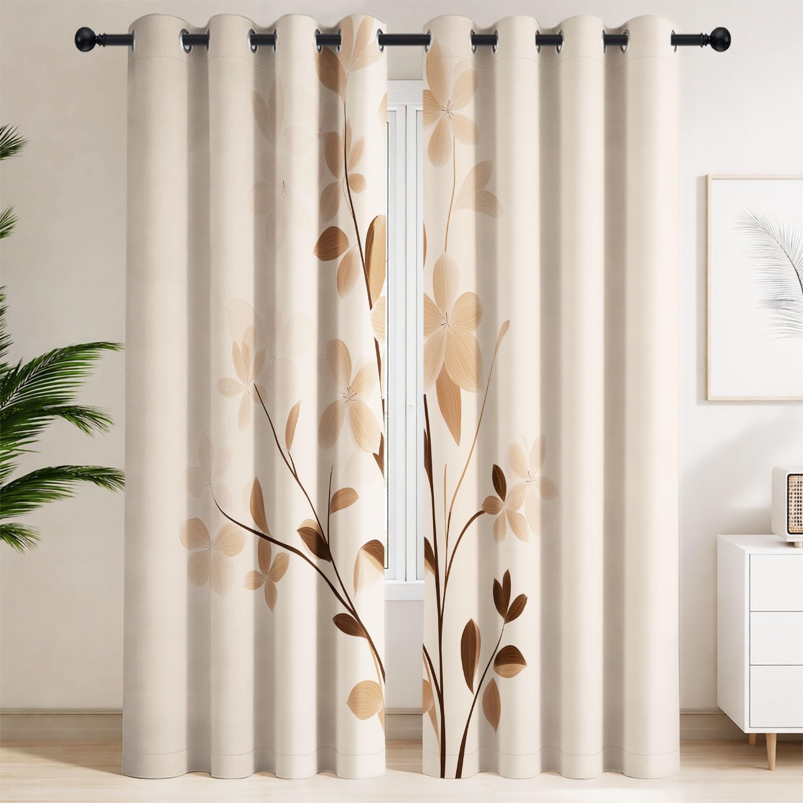 Juego de 2 cortinas escandinavas para niños, 200 x 140 cm, 100% opacas