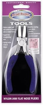Bead Buddy Nylon Jaw Flat Nose Pliers - Great for Creating Jewelry, Beaded Ornaments, Wire Decor - Nylon Coated, Wont Scratch or Damage Wire or Metal Findings