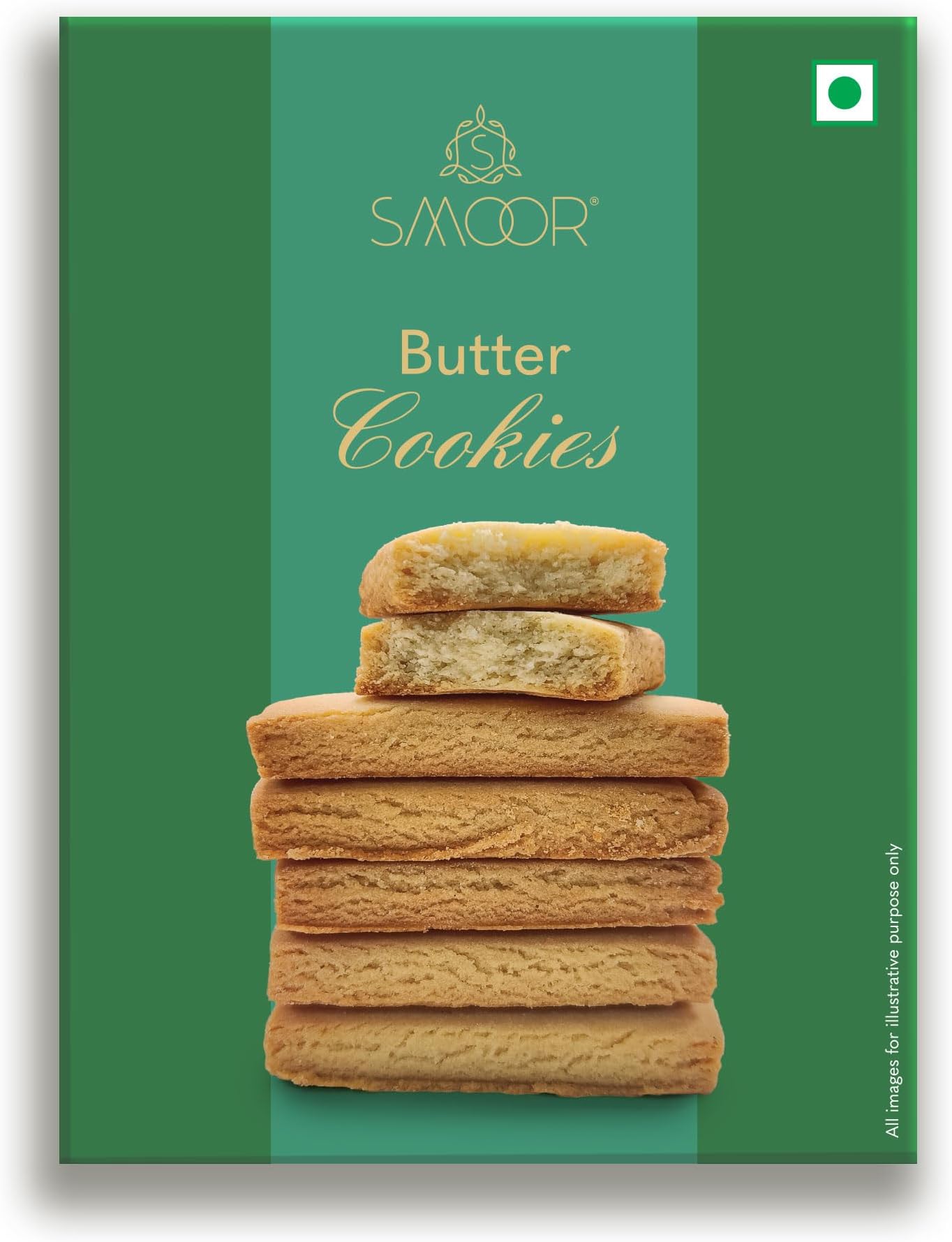 SMOOR Premium Butter Cookies | Crunchy & Sweet Gourmet Cookie Biscuits |2 * 200gm(Pack of 2)