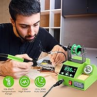 Vista 2 de Estación de soldadura, kit de estación de hierro de soldar con pantalla digital de 100W con 2 manos auxiliares, 356°F - 896°F, suspensión