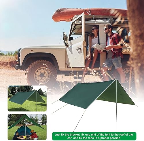 Miniatura 4 de Naysku Toldo lateral para automóvil, portátil, impermeable, refugio solar para automóvil, resistente al viento, a prueba de lluvia, toldo para auto,