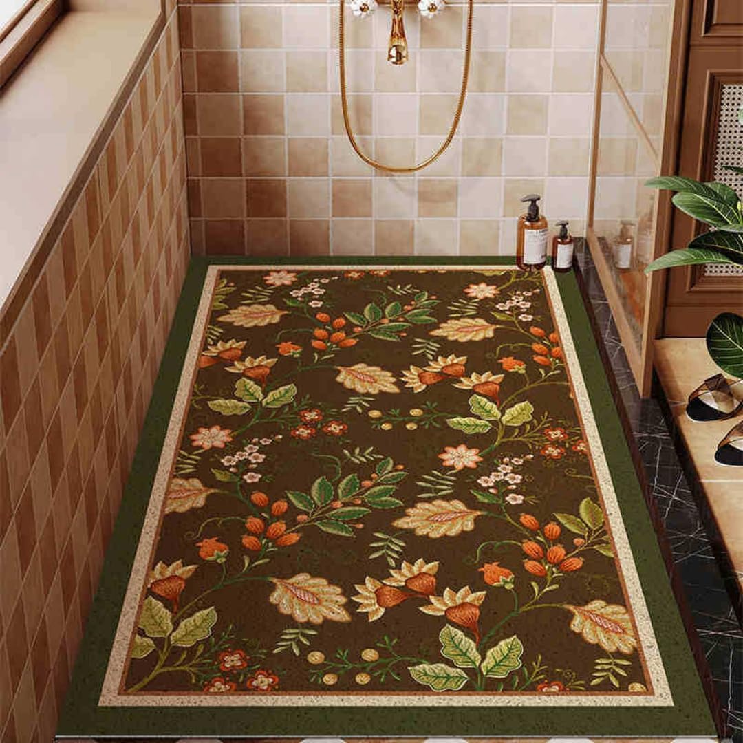 Tapis antidérapant en luffa en Caoutchouc Doux et à séchage Rapide de Style Turc
