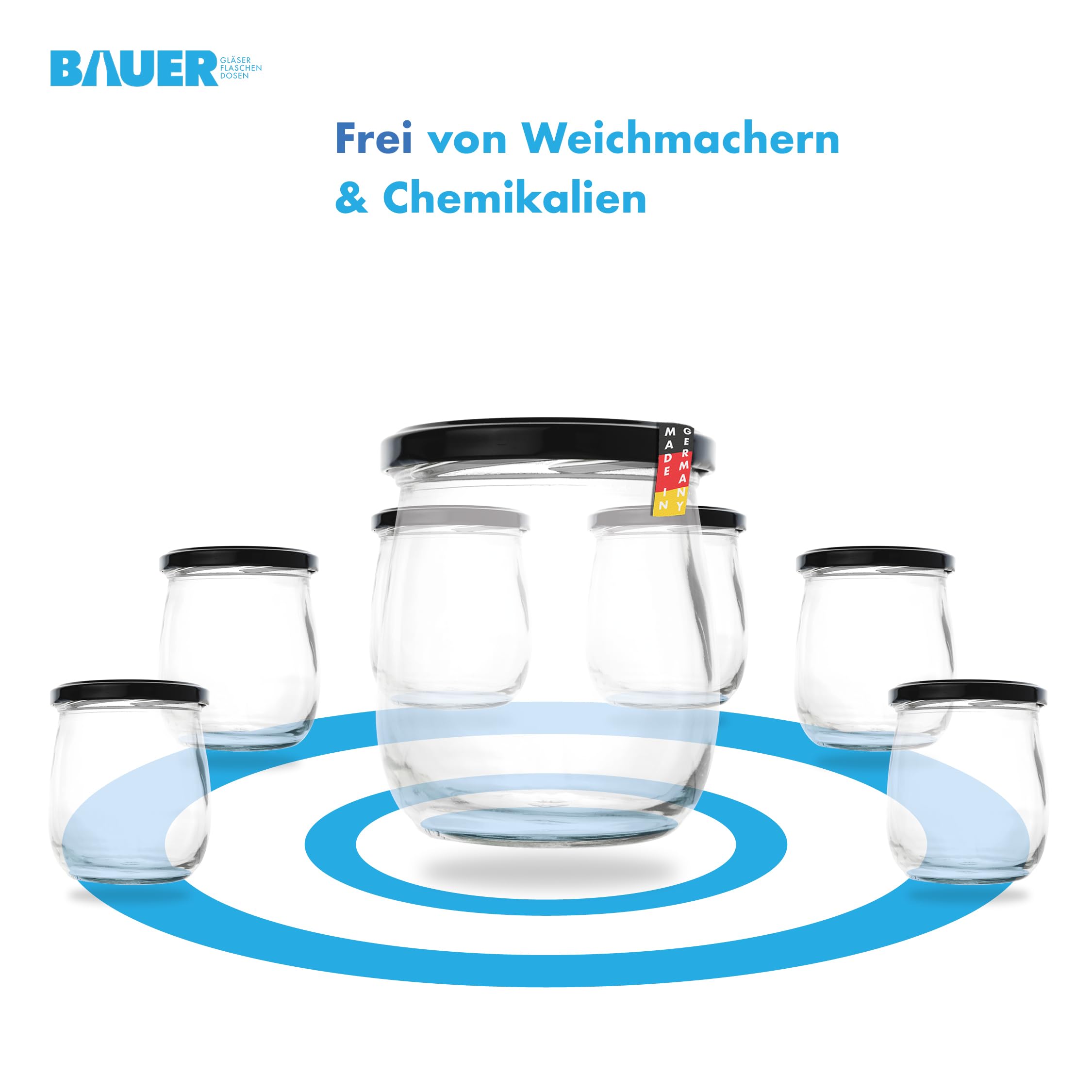 Flaschenbauer 417ml Premium Einmachgläser, 32 x vielseitige Konservengläser mit TO82 Twist-Off Deckel, inklusive Etiketten - für Marmeladen, Honig, Obst, Gemüse