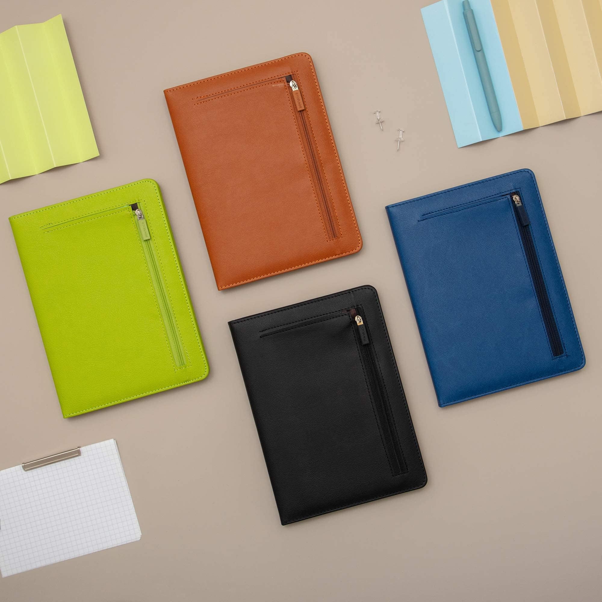 Vibrant A-5 Faux Leather Hardbound Notebook Diary