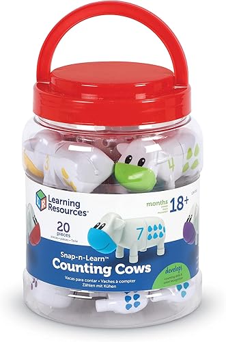 Miniatura 7 de Learning Resources Snap-n-Learn - Juego de juguetes para contar vacas, desarrolla reconocimiento de color, juego de conteo y clasificación, animales