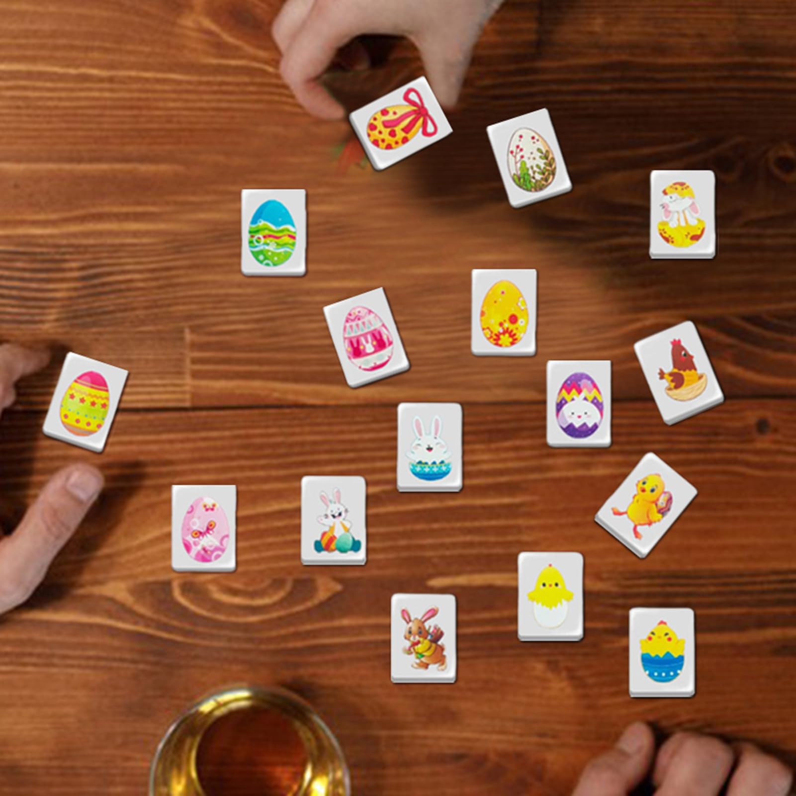 Gra Mahjong Kafelki Zestaw 1 Imprezowych Klocków, Motyw Flag, Gra Wewnątrz | Przenośny zestaw Mahjong do podróży Dla Dzieci, Dorosłych, Halloween, Wewnątrz, Na