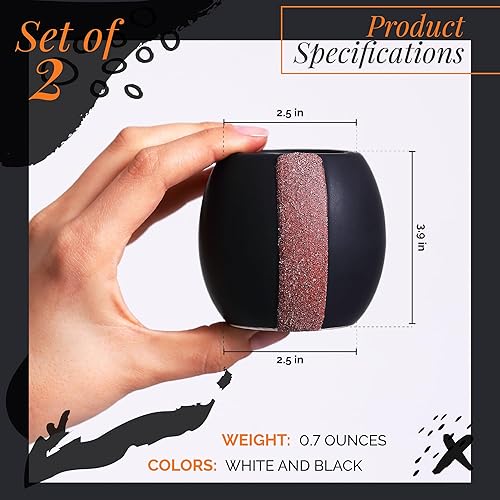 Miniatura 3 de Yasgok Soporte de cerámica con delantero (juego de 2)  Bonita caja decorativa  Combina con velas en un frasco  Regalos modernos de decoración del