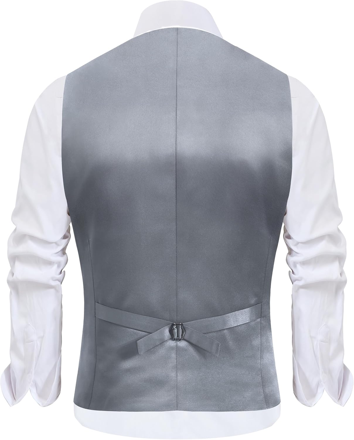 Men's Formal Suit Vest with Tie Pocket Square Slim Fit 3 Pockets Waistcoat Vest Set for Men - Image 2