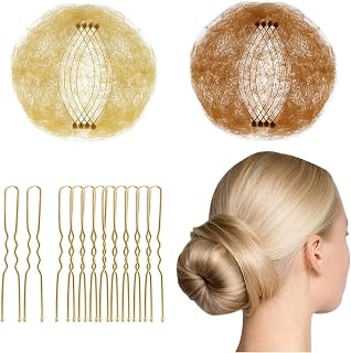 Rede de cabelo de balé, redes de cabelo para mulheres, 20 peças de rede de cabelo invisível e 50 peças de grampos de cabelo em forma de U para enfermeira dançarina de balé, redes de