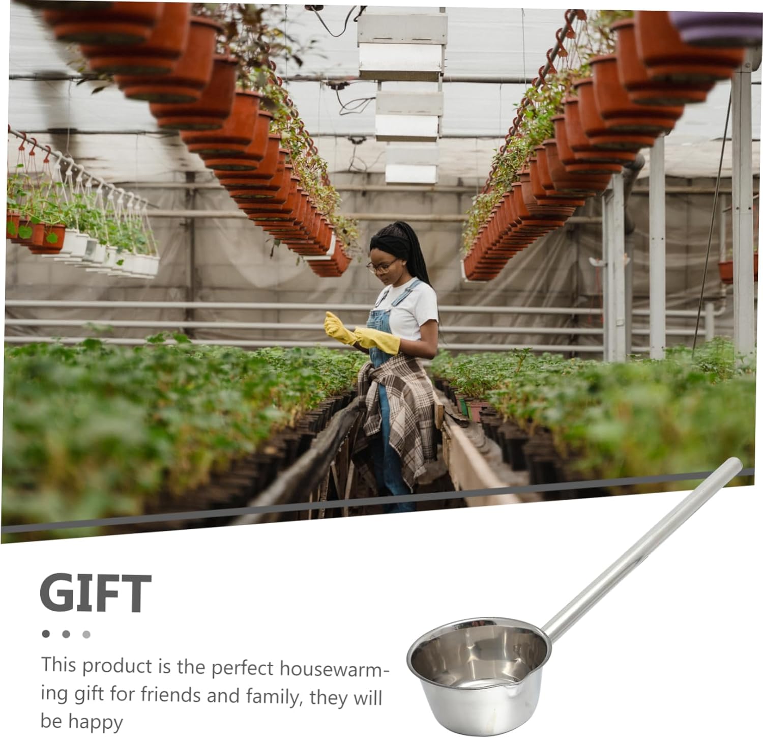 KICHOUSE Stainless Steel Water Ladle Long Handle Soup Ladle for Kitchen Gadget Fine Workmanship