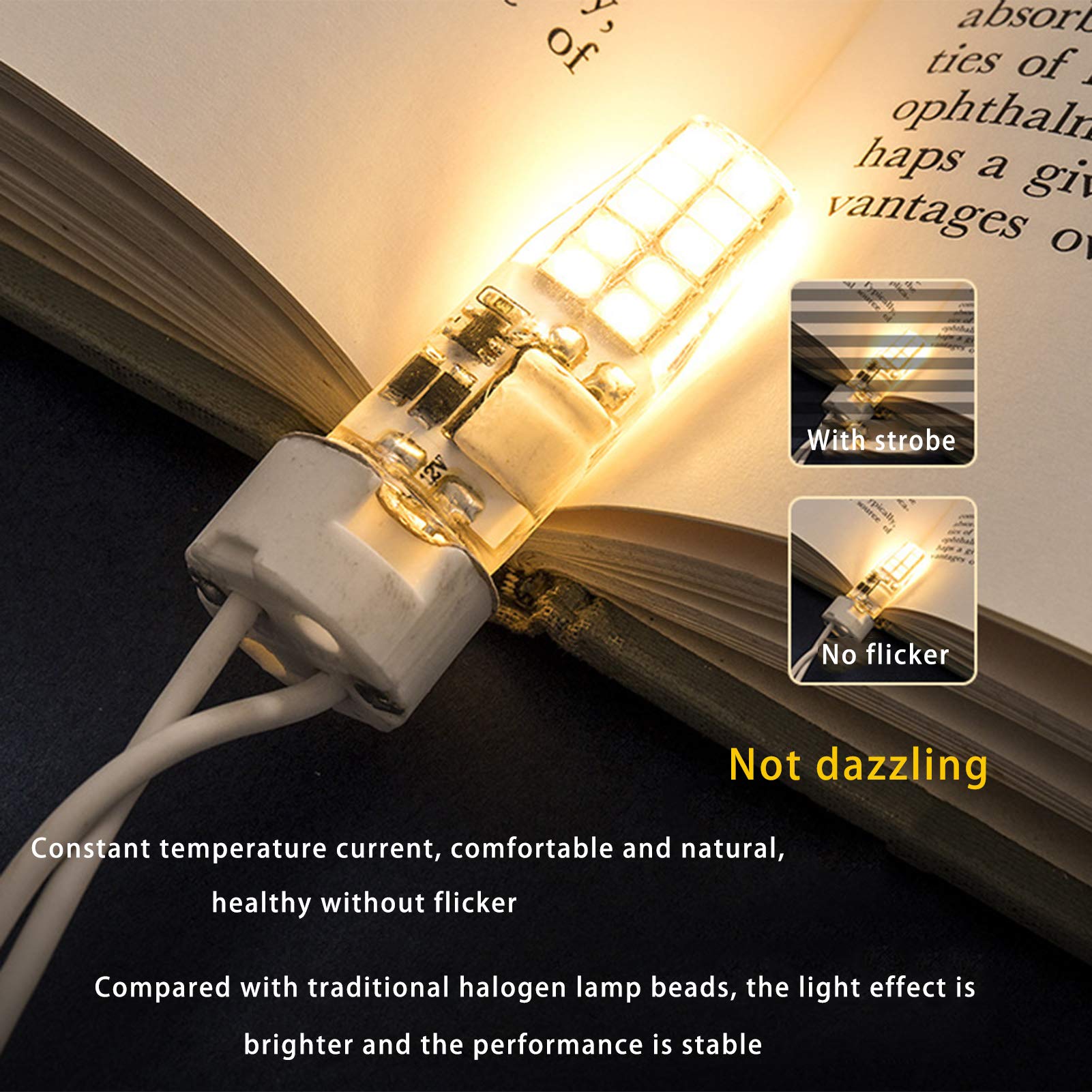 Lampadina LED G4 senza sfarfallio Base bi pin Lampadina mais bianco caldo, Lampada illuminazione gel silice AC/DC 3w antipolvere camper paesaggistico Confezione 6