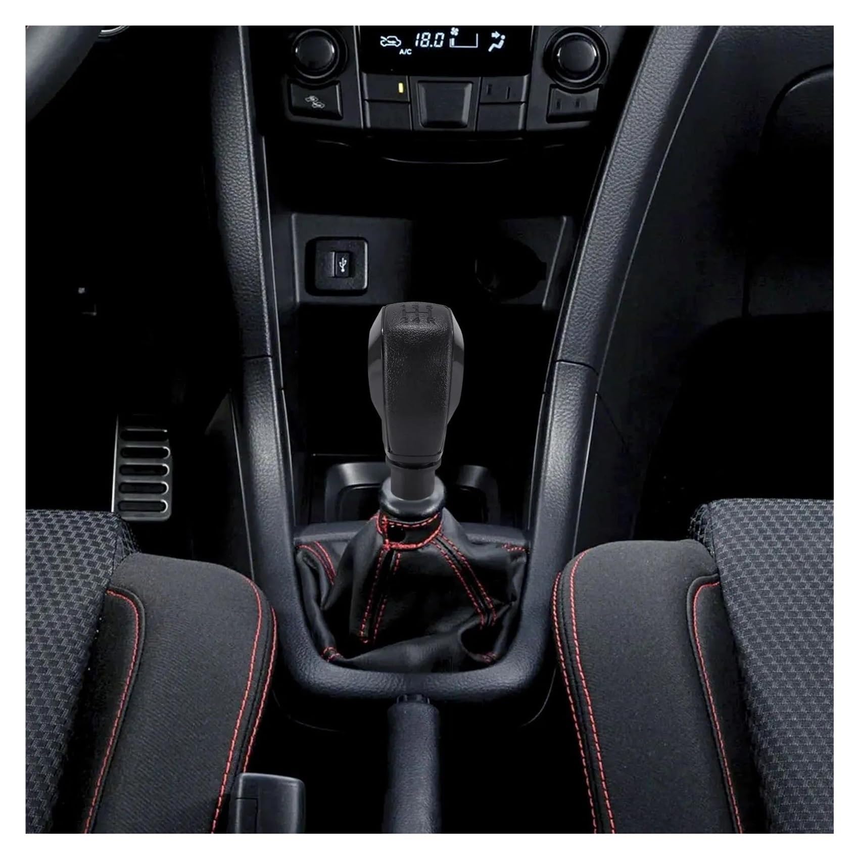 Pomello Cambio 5 Marce Per Peugeot 208 2008 301 308 - Argento/Nero In ABS
