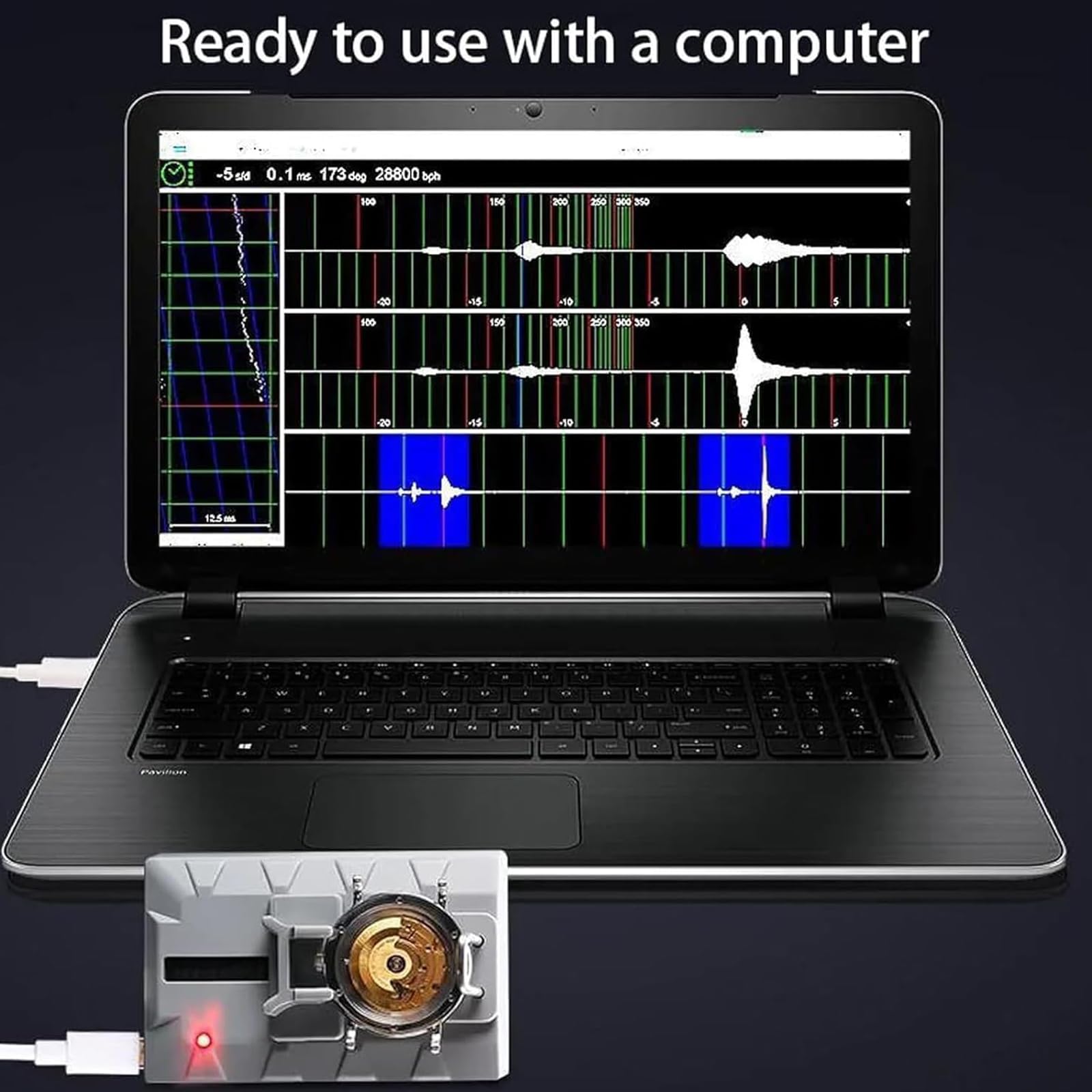 Strumento di Tester per Orologi, Strumento di Calibrazione per Orologi Meccanici con Indicatore, Design Senza Batterie, Alte Prestazioni, Ideale per Riparazioni Fai da Te E Test di Orologi