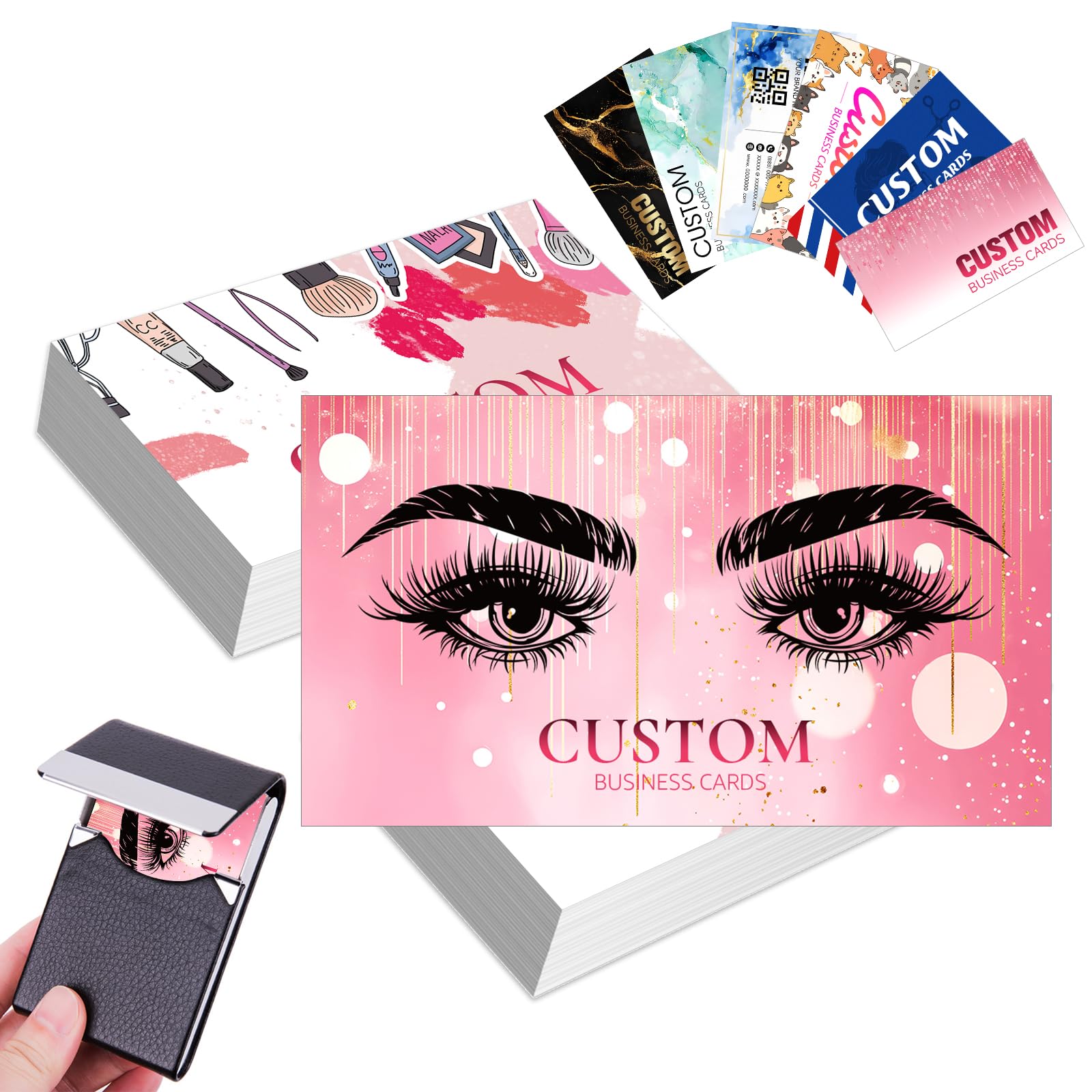 Custom Business Cards, Personalized Card with Logo, Text, Name