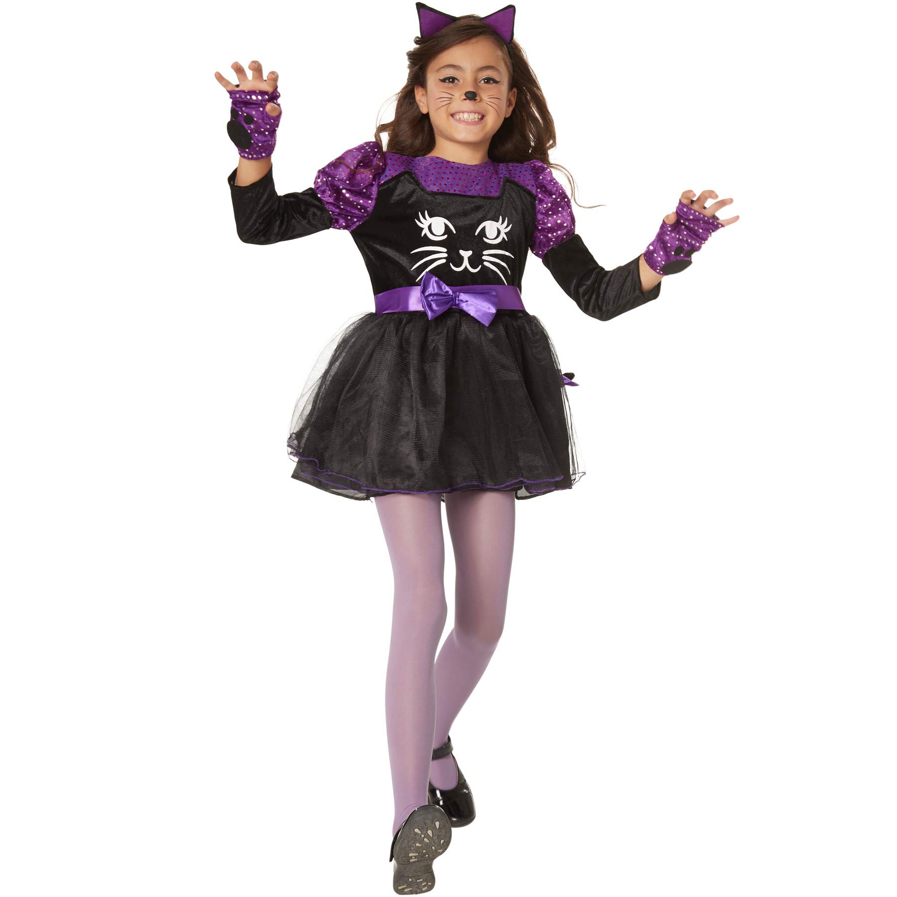 Dressforfun Mädchenkostüm Schmusekätzchen - Katzenkostüm Mit Rock, Handschuhen & Haarreif (Gr. 116)