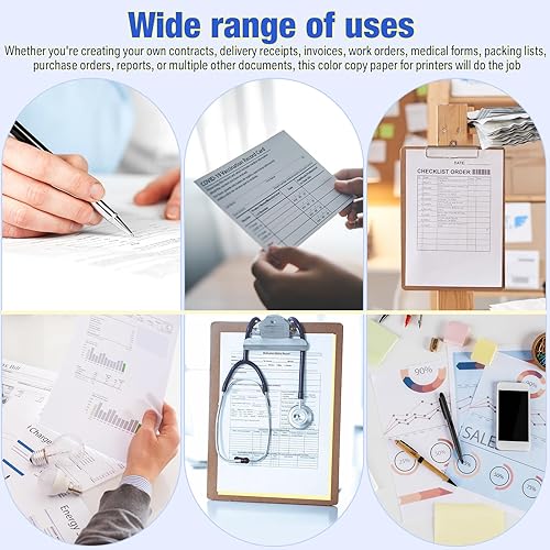 Miniatura 7 de Colarr 2000 hojas de papel de carbono para trazar, papel de copia autocopiado, 2 partes carbono menos NCR impresora multiusos hojas autocopiadoras
