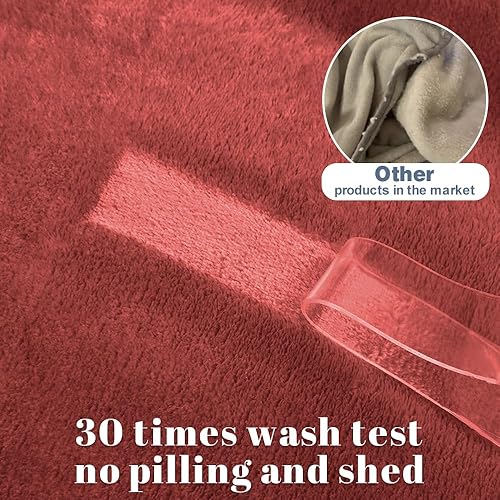 Miniatura 7 de Shilucheng Mantas de forro polar de tamaño individual para todas las estaciones, 330 GSM, cálidas y mullidas, de microfelpa, ligeras, térmicas, para