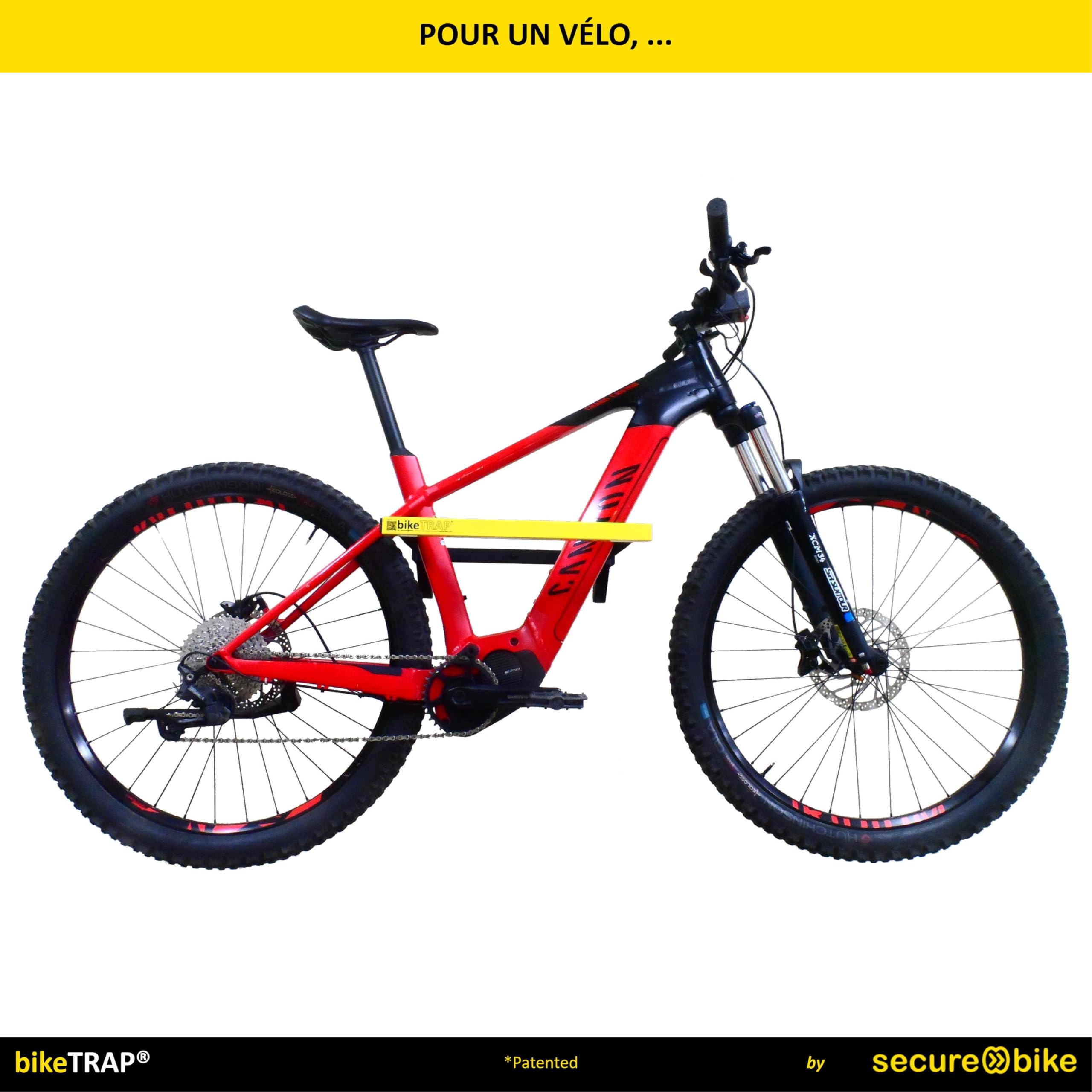 Support Mural Porte vélo et Cadenas antivol - bikeTRAP. Crochet de Mur per Deux vélos, Compatible avec Tous Les Cadres et Poids. Rangez Votre vélo dans garages, dépôts ... en Toute tranquillité !