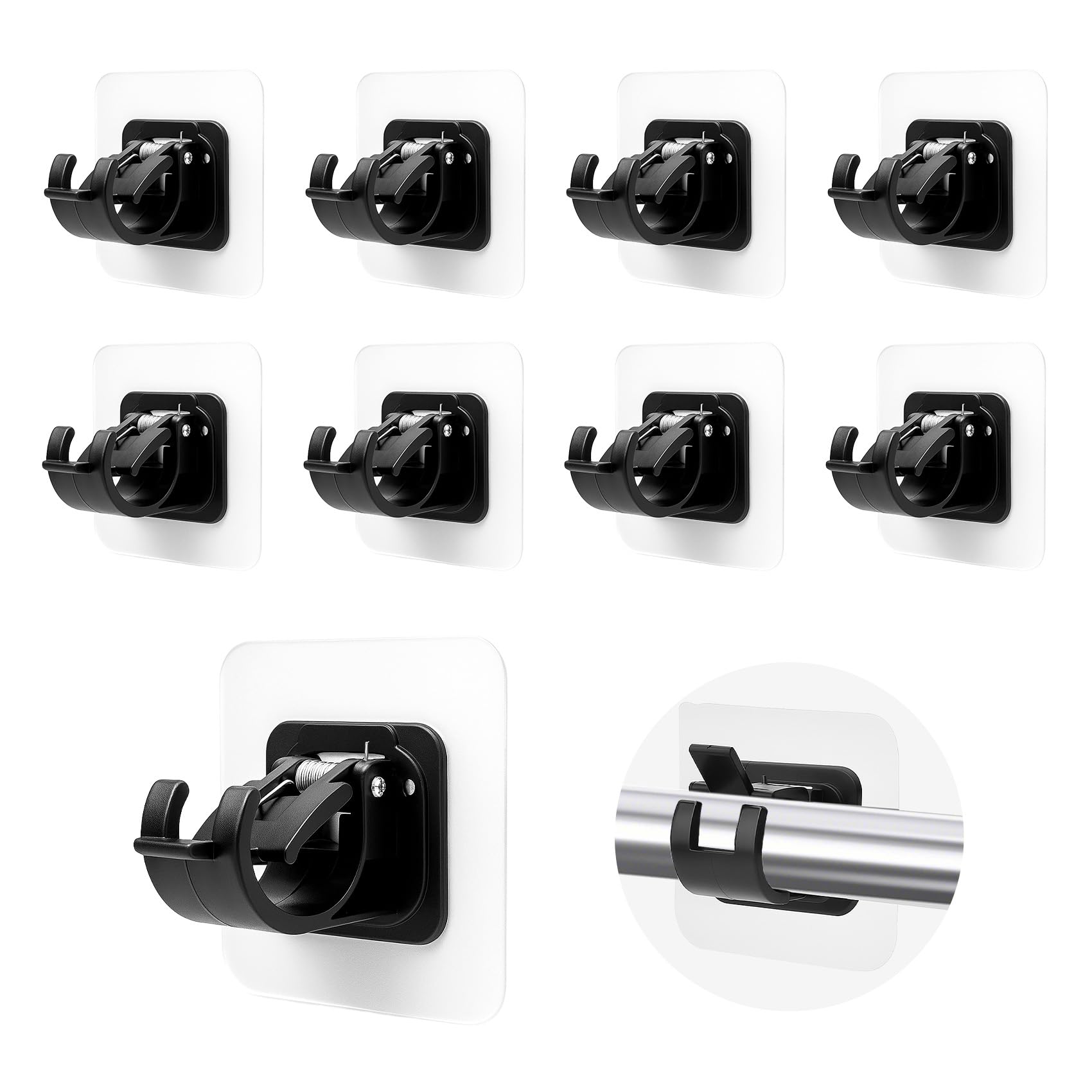 Drill-Free Curtain Rod Holders - No Drilling! -1