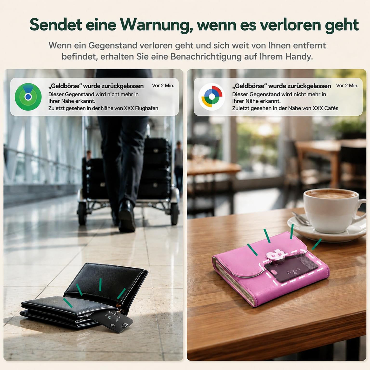 2pcs Smart Tracker Karte Dual System Ortung für iOS & Android, kompatibel mit Apple „Wo ist?“ & Google Find Hub, ohne ABO, Wiederaufladbarer Tracker (Tracker a+)