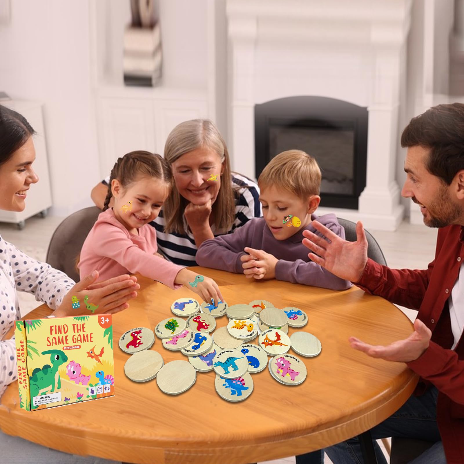 Gioco di Memoria con Coppie di Dinosauri, 24 Pezzi Gioco di Memoria con Coppie di, Gioco di memoria a coppie Giocattoli Montessori per Bambini dai 3 anni in su con 10 adesivi di dinosauri