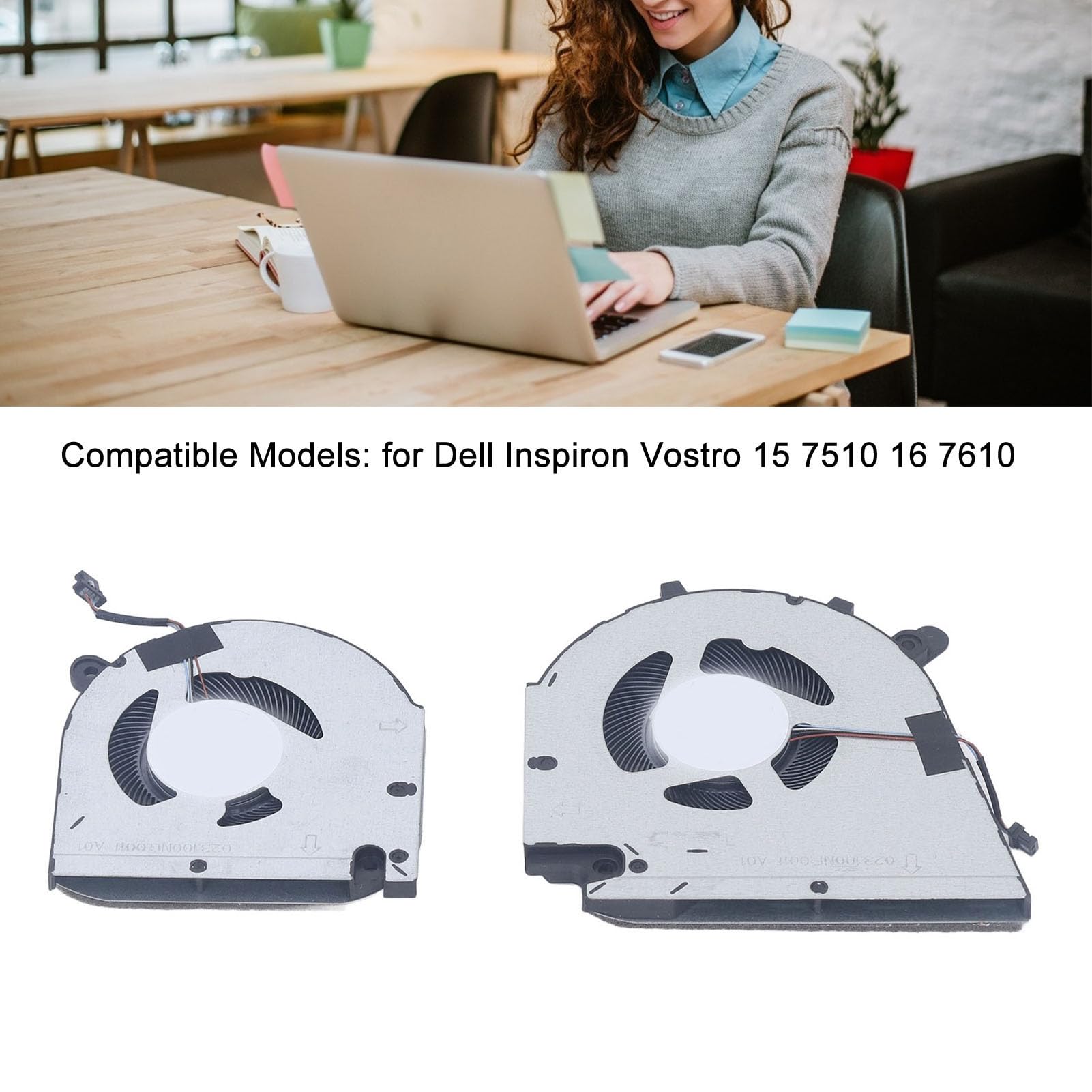 Ventola di Raffreddamento per Laptop, CPU e GPU con Connettore 4 Pin, Ventola di Ricambio per 15 7510 e 16 7610