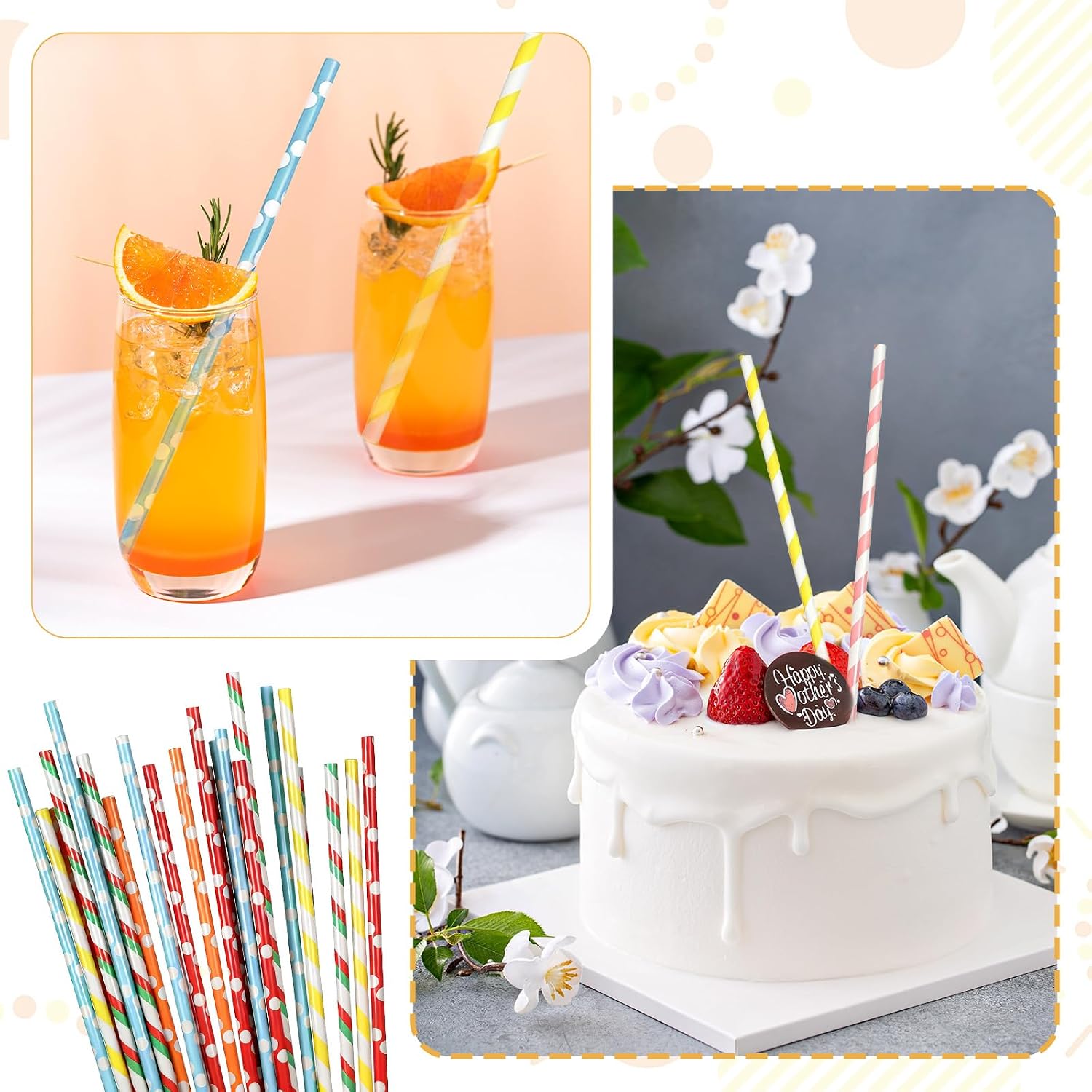 400 PCS Cotton Candy Cones 13.8 Inch Stripe Paper Sticks Colorful Sugar Making Supplies Extra Long Prevents Sticky Hands Bulk for Birthday Holiday Party