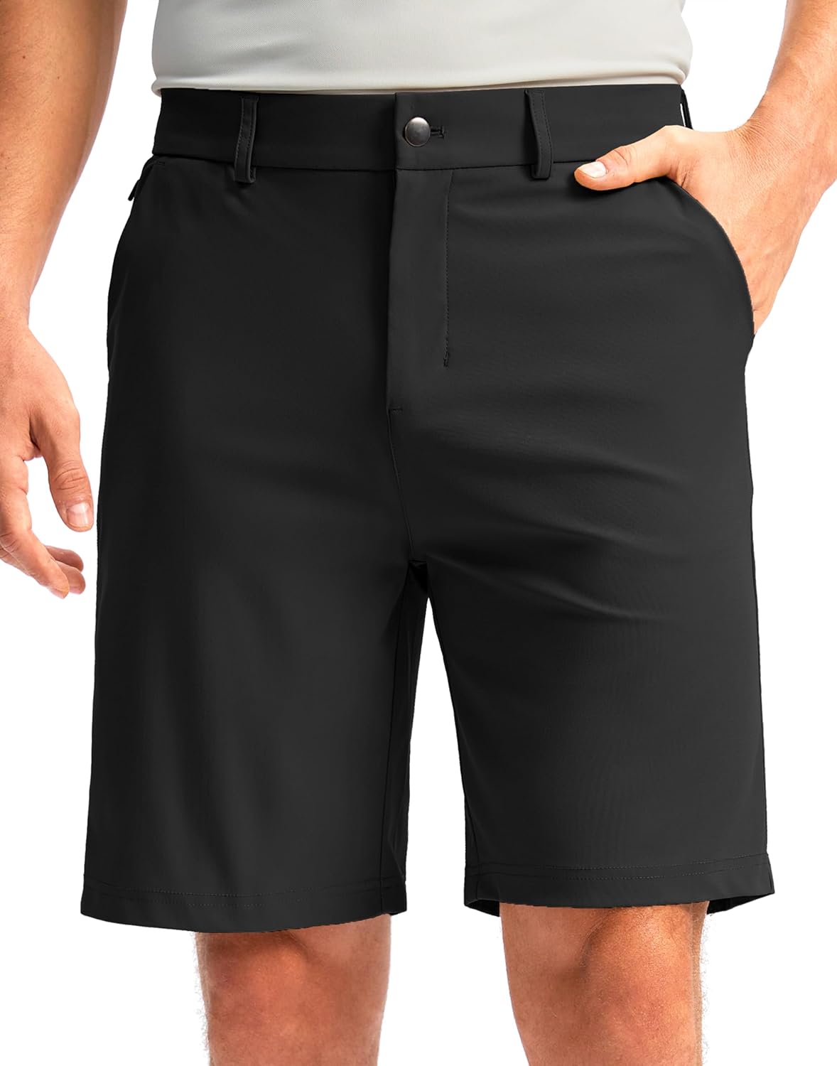 Soothfeel Men's Golf Shorts with 5 Pockets Stretch Lightweight Quick Dry 9 Inch Flat Front Casual Work Dress Shorts for Men