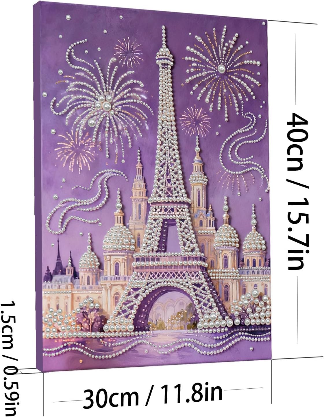 POETRYDRAW DIY Diamond Pearl Painting Kit for Adults Castle, Beginner Friendly Craft Kits with Frame 30x40cm, Home Decor Housewarming Gift, Diamond Dots Beads Canvas Art for Wall Decor