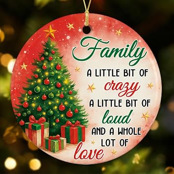 NewEleven Family Christmas Ornament Gifts for Women, Men - Birthday Gift, Heartfelt Decor for Mom, Dad, Sister, Brother, Grandma, Grandpa - Christmas Ornaments