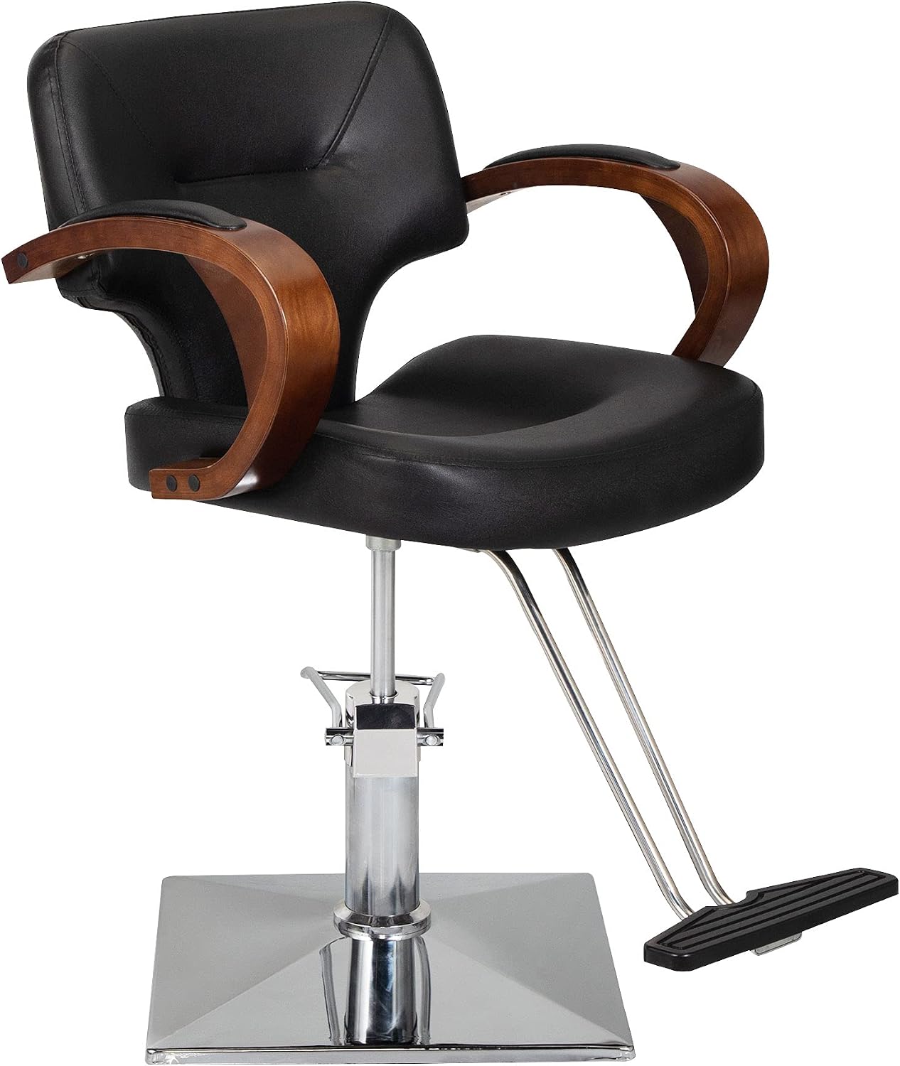 JAXPETY Hydraulic Barber Chair, Hair Salon Chairs with Heavy Duty Hydraulic Pump, 360-Degree Swivel Shampoo Spa Beauty Salon Equipment wWood Armrest,