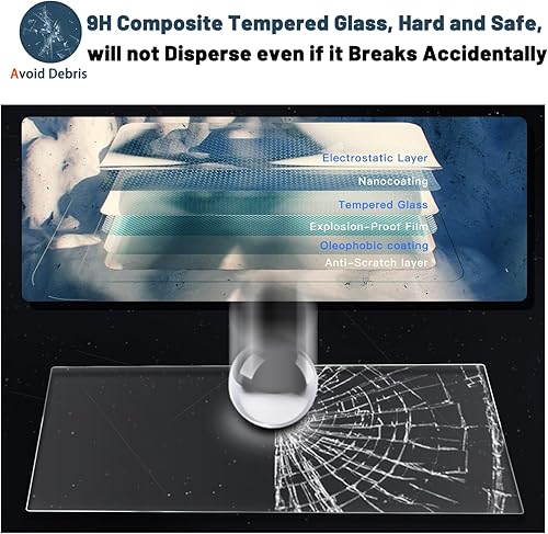 Miniatura 5 de Ruiya Protector de pantalla para VW Atlas 2024 de 12 pulgadas, GPS de infoentretenimiento para VW Atlas 2024, accesorios 9HD, dureza de vidrio