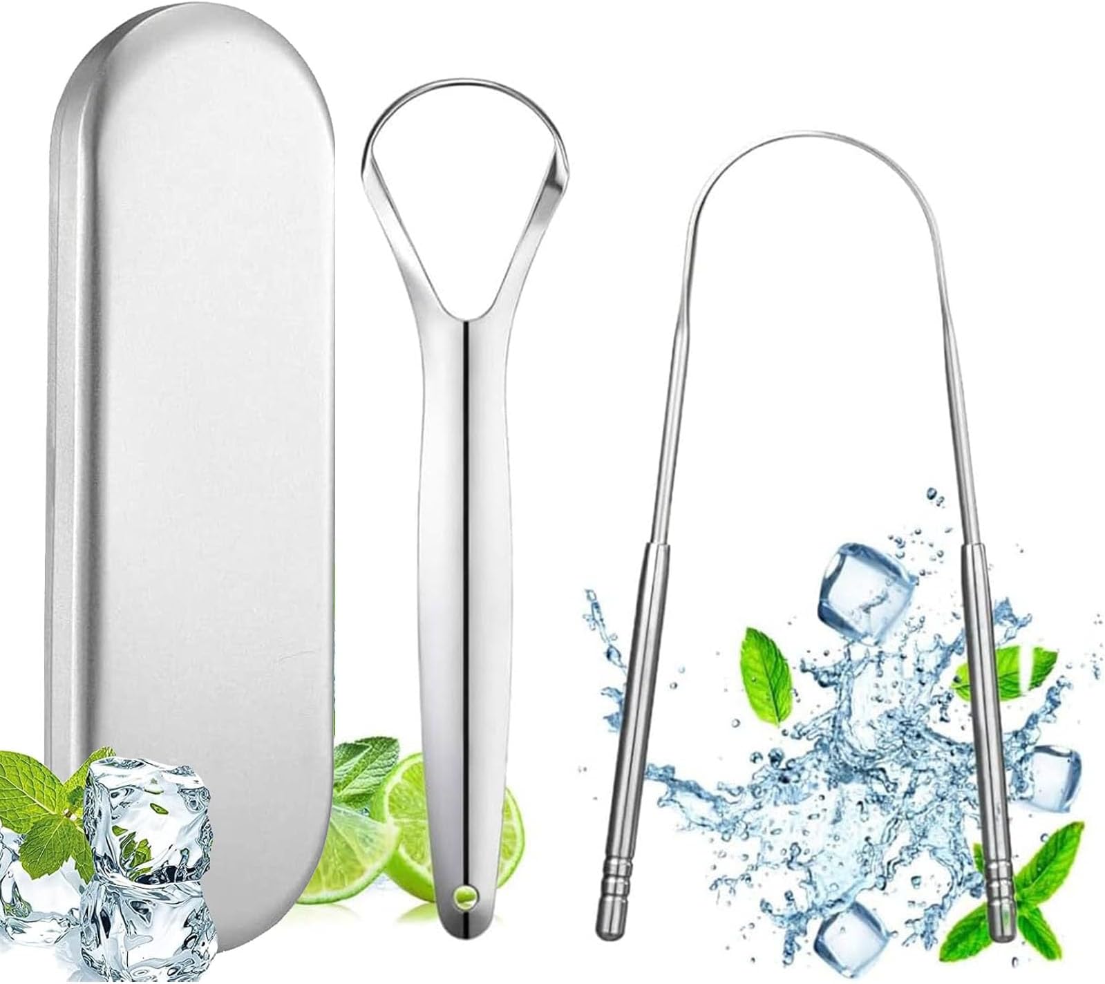 โ Tongue Scraper,Stainless Steel Tongue Cleaner,Reusable Tongue Cleaner, Suitable For Adult And Child Oral Hygiene And Fresh Breath(3 Pack)