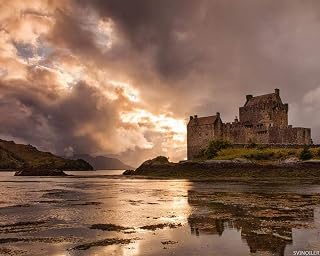 SVINOILER Eilean Donan Castle Scotland Painting by Numbers DIY Unique Canvas Oil Painting Kit Digital Painting 16x20 Inch