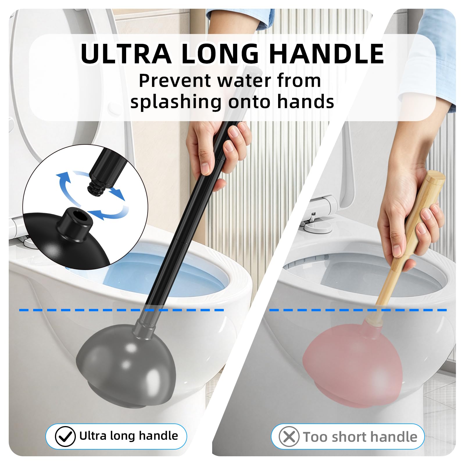 KUK 2-in-1 Toilet Brush & Plunger Set -7