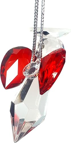 Miniatura 5 de Ángel de la guarda de cristal rojo, atrapasamos, hecho a mano de 1.96 pulgadas de largo, ventana, flor, automóvil, decoración del hogar, adorno de