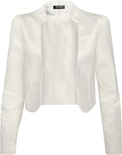 Formal Long Sleeve Satin Bolero Shrug Occasion Jacket