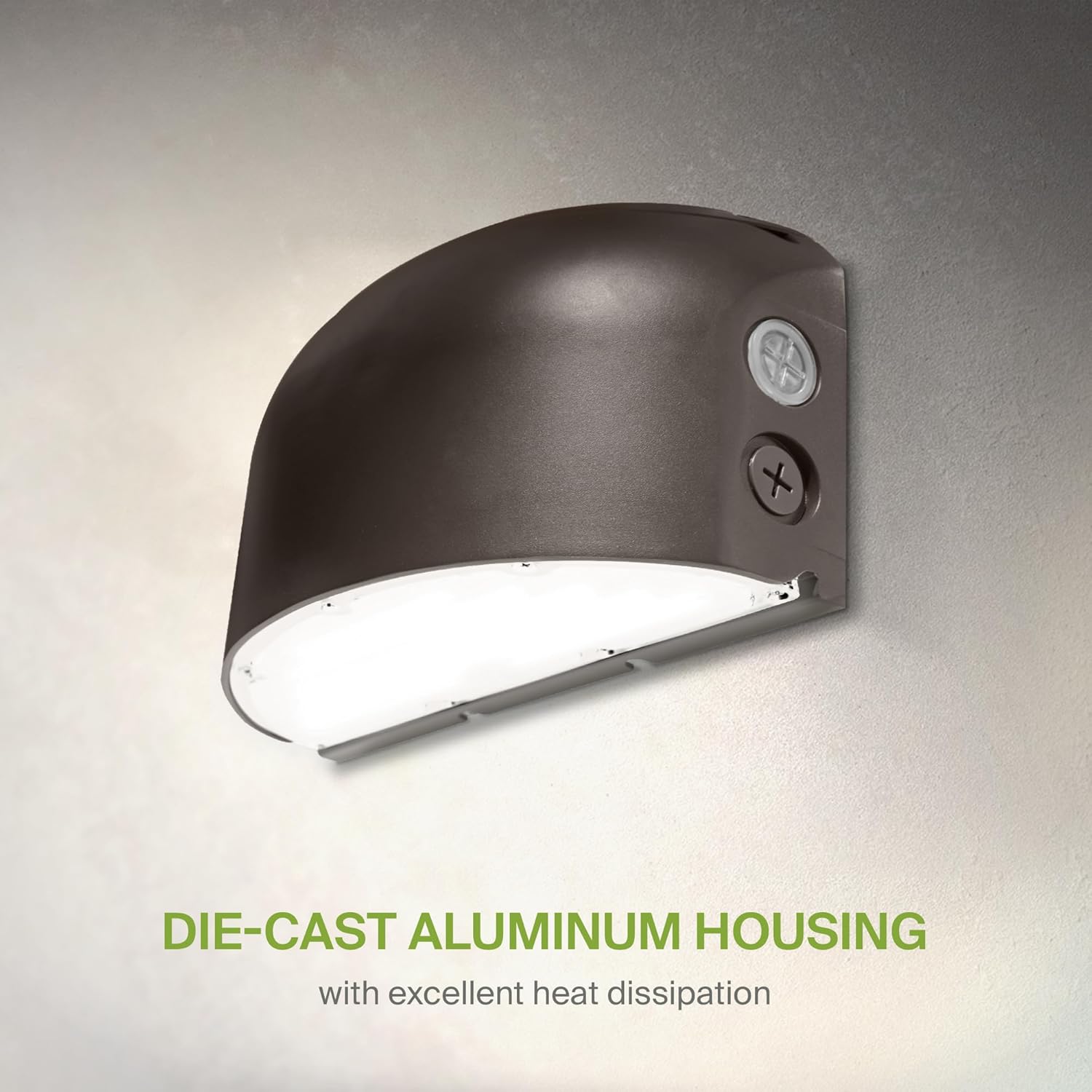 ASD 40/50/60W LED Wall Pack Light Round with Dusk to Dawn Photocell, 8538LM 3000/4000/5000K 120-277V Security Flood Lighting 10 Inch, 0-10V Dimmable Wall Lights for Outdoor, UL DLC Premium, Bronze