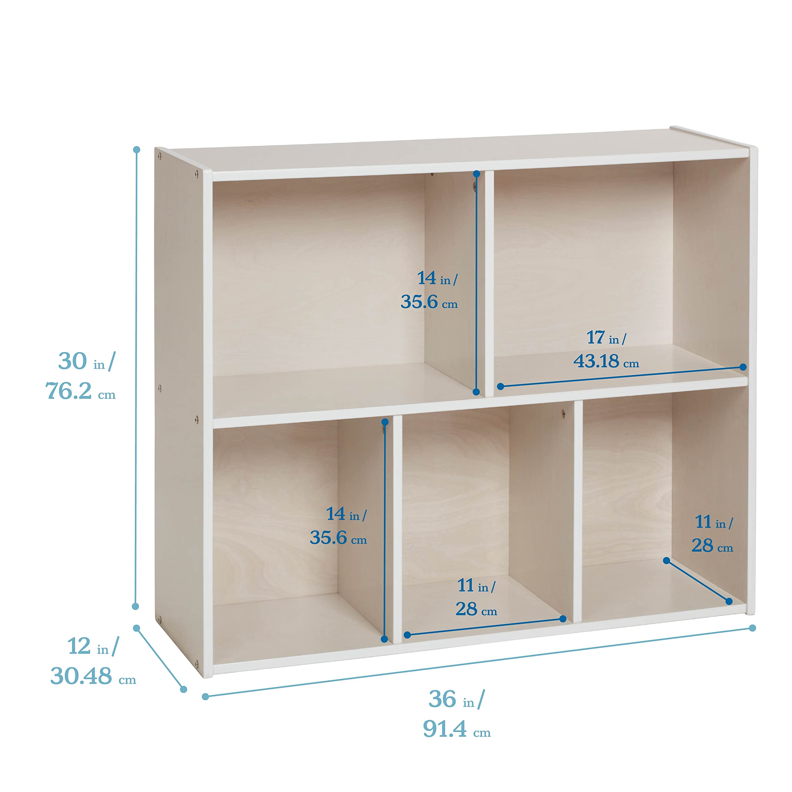 ECR4Kids Streamline 5-Compartment Storage Cabinet, 30in, Classroom ...