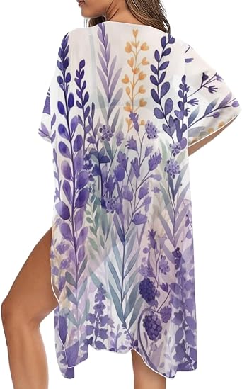 Long Swimsuit Coverup for Women Seaside Summer Vacation Swim Cover Up for Women Hawaiian komono cardigan Cover Ups