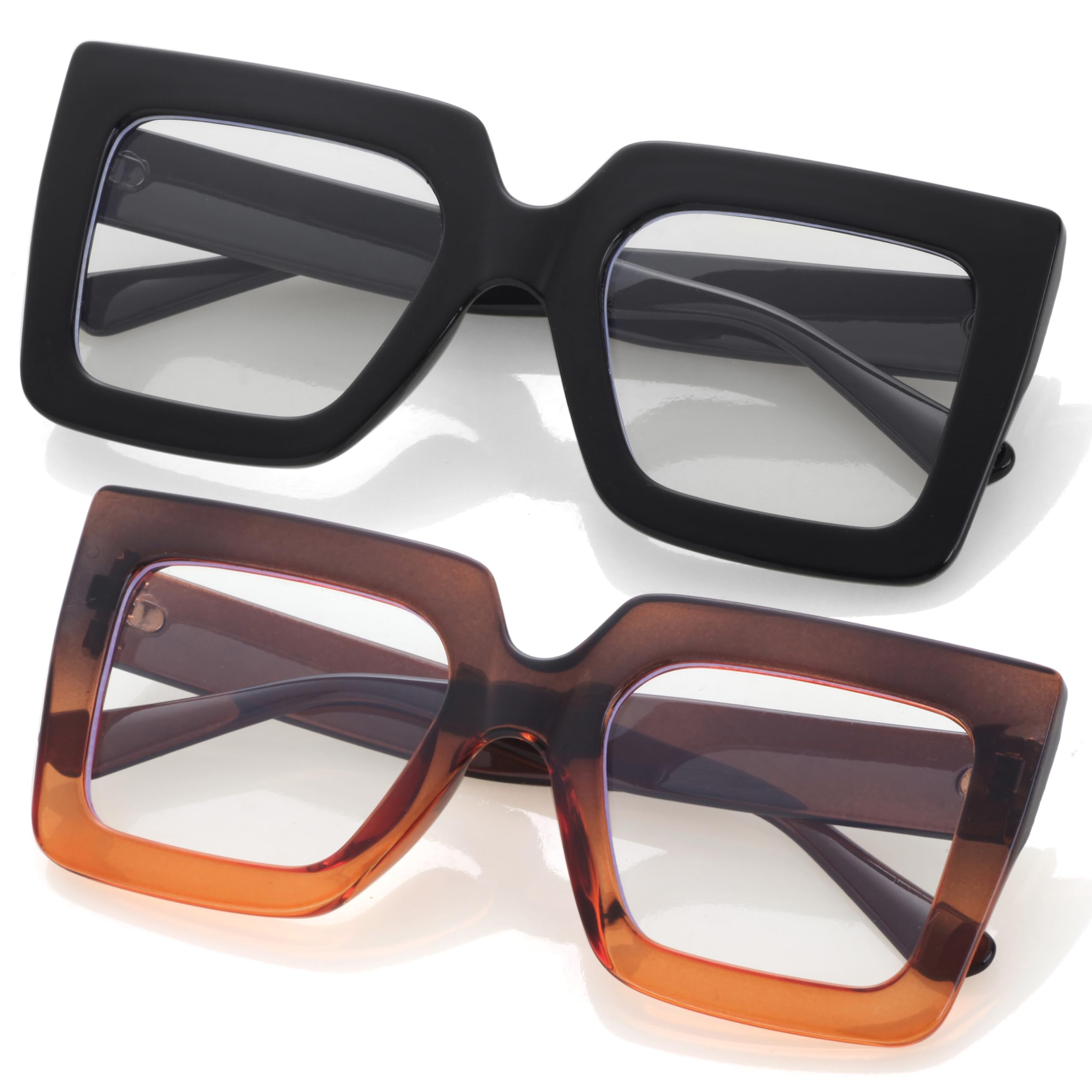 Kursan Oversized Square Glasses for Women Men Big Frame Blue Light Blocking Glasses Fashion Eyeglasses