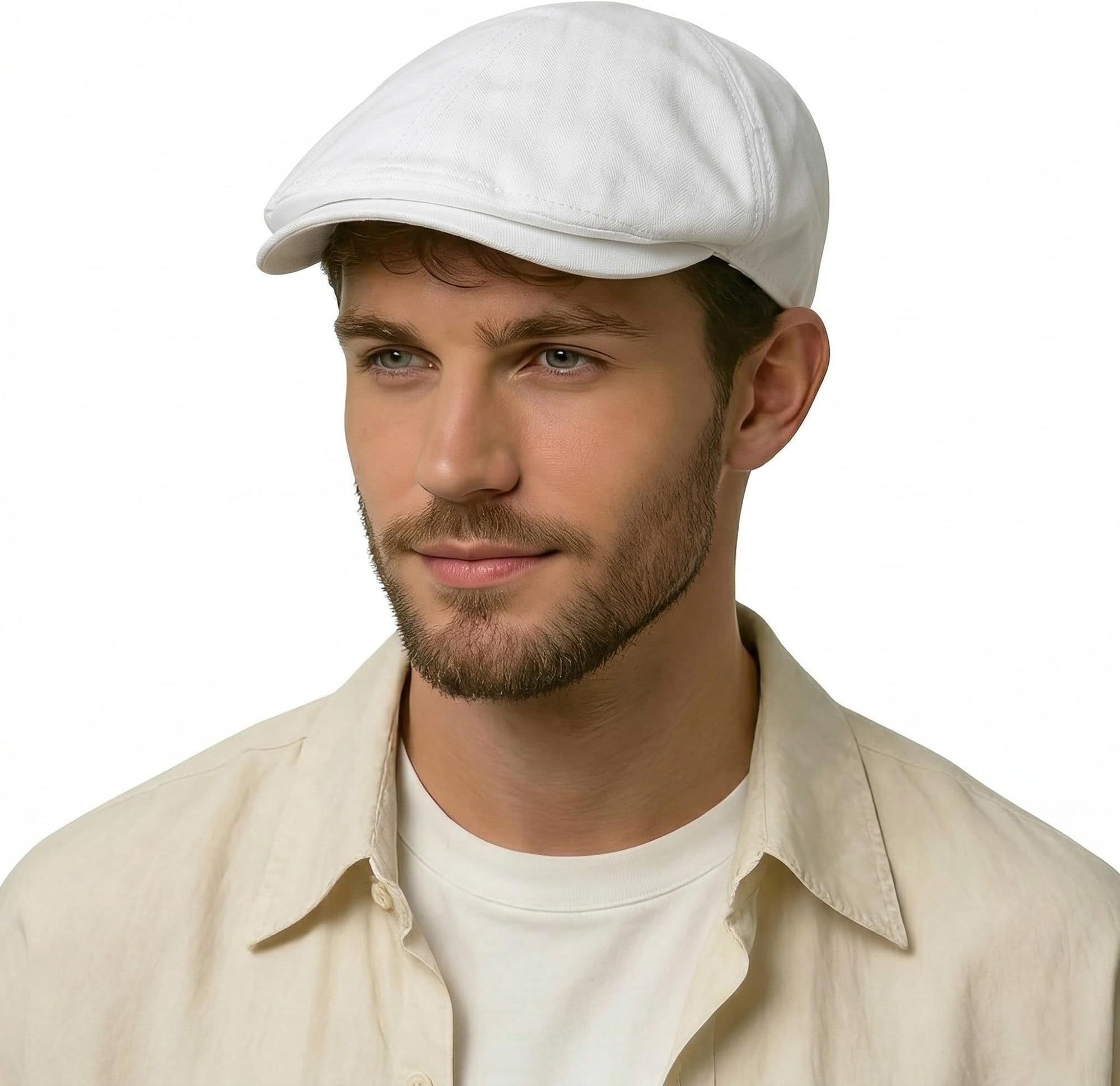 Men Cotton Flat Cap Summer Scally Ivy Gatsby Newsboy Beret Driver Cabbie Hunting Hat
