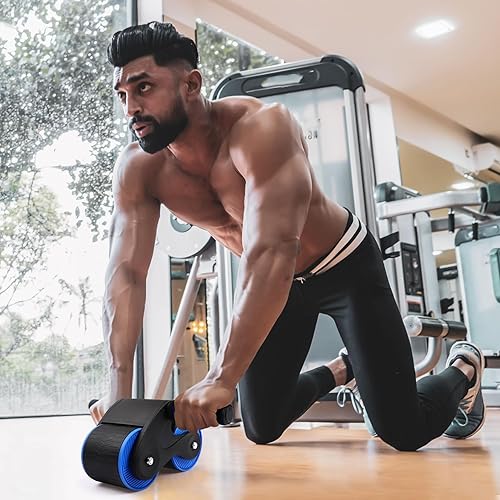 Miniatura 6 de STOBAZA Automatic Rebound Ab Roller Wheel with Knee Pad for Core Strengthening Dual-wheel Stability and Intelligent Brake for Safe Abdominal Arm