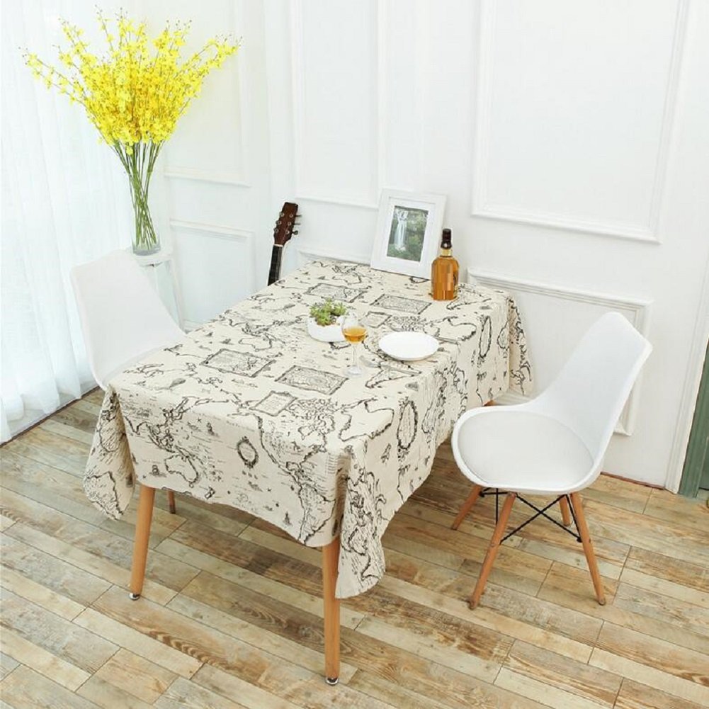 LD&P European-style cotton and linen tablecloth rectangular restaurant home tablecloth coffee table, round table, rectangular table decoration Dustproof tablecloth,A,70*70cm