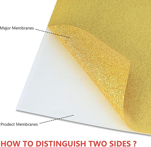 Miniatura 3 de guangyintong Rollos de vinilo de transferencia de calor con purpurina dorada, vinilo dorado para planchar de 12 pulgadas x 5 pies para camisetas,