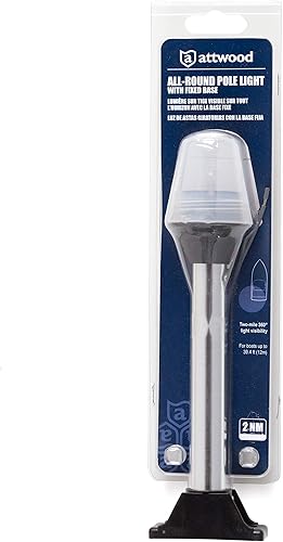 Miniatura 9 de Attwood 5122-08-7 Luz de navegación de base fija completa, base negra, 8 pulgadas